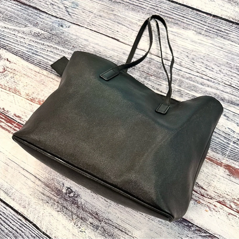 Marc Jacobs Black Saffiano Leather Luggage Tag Tote Bag